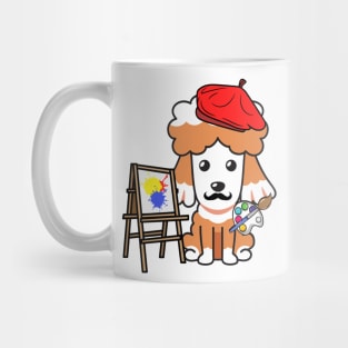 Funny poodle is a painter Mug